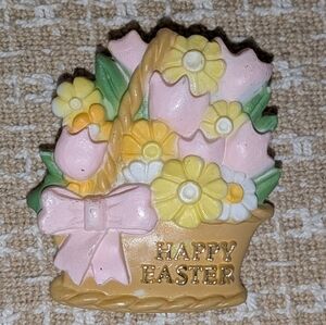 Vintage Pastel Easter Flower Basket Brooch